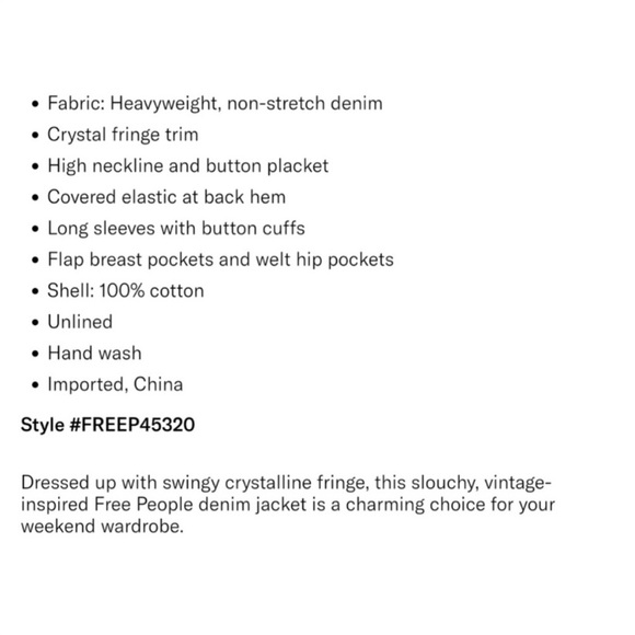 Free People Rhinestone Fringe Denim Bomber Jacket Meteor Wash XL - Picture 5 of 10